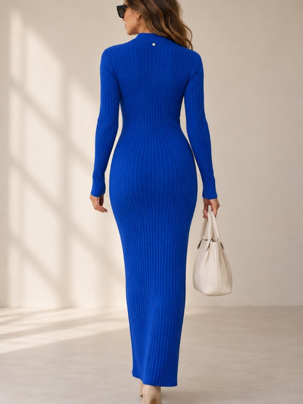Ted Baker Nardaa Cobalt Blue Ribbed Longline Cardigan Dress S - Picture 4 of 9